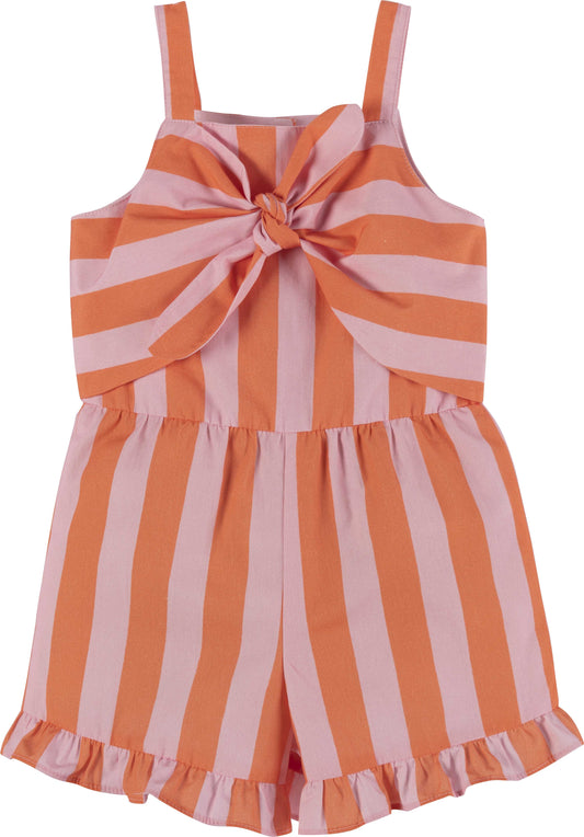 'מעיין' - אוברול פסים ורוד-כתום עם קשירה קדמית