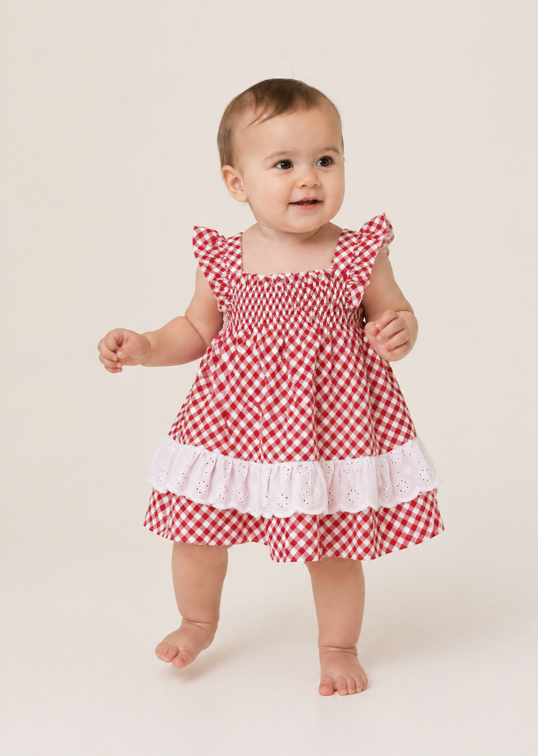 Smocked Gingham Dress